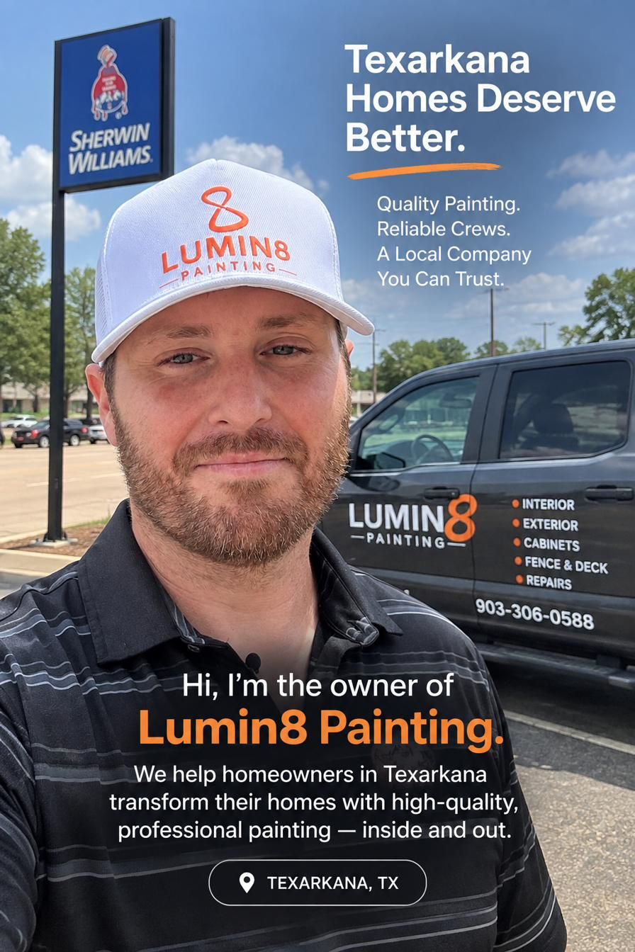 Jason Sprayberry, owner of Lumin8 Painting, standing in front of his truck in Texarkana TX